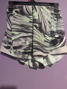 lululemon athletica Mint and Gray Marble Print Athletic Shorts